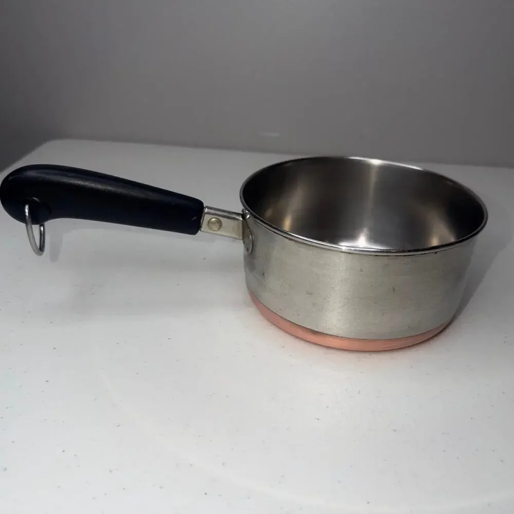 Revere Ware Copper Bottom 1 Qt Saucepan 1801 Stainless Steel USA Pot
